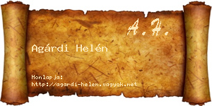 Agárdi Helén névjegykártya